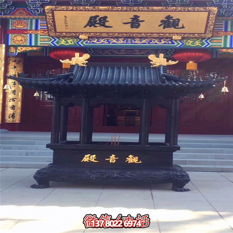 華寶鑄鐵長形香爐，讓觀音殿更加美麗