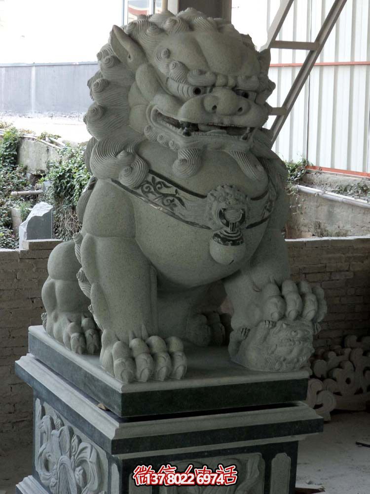 仿真大理石獅子雕塑，裝飾別墅大型法院