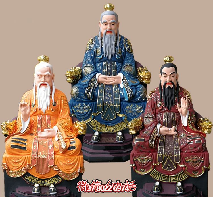 玻璃鋼老子三清尊神佛像，精美彩繪全景展示梵形神寶君