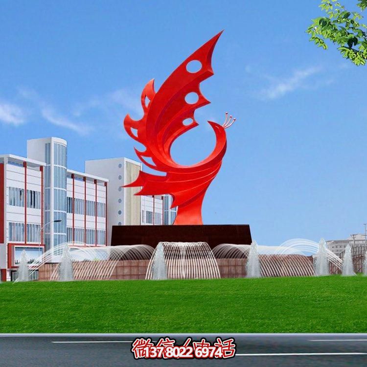 不銹鋼鳳凰標志擺件，凸顯企業形象